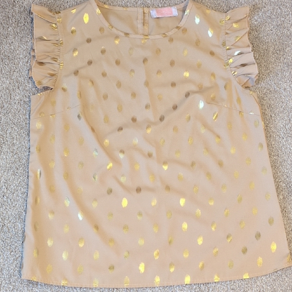 Gold Polka Dot Kids Top